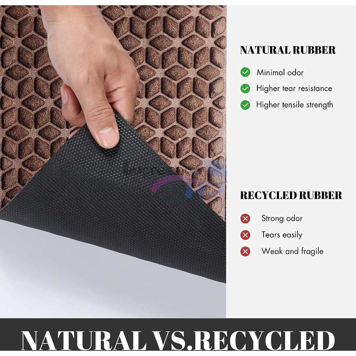 Impression Hut Polypropylene Hexagon Pattern Entrence Welcome Door Mat Water Proof Foot Mat with Anti Slip Natural Rubber Backing for Bathroom, Office, Kitchen and Hospital (40 X 60) Brown
