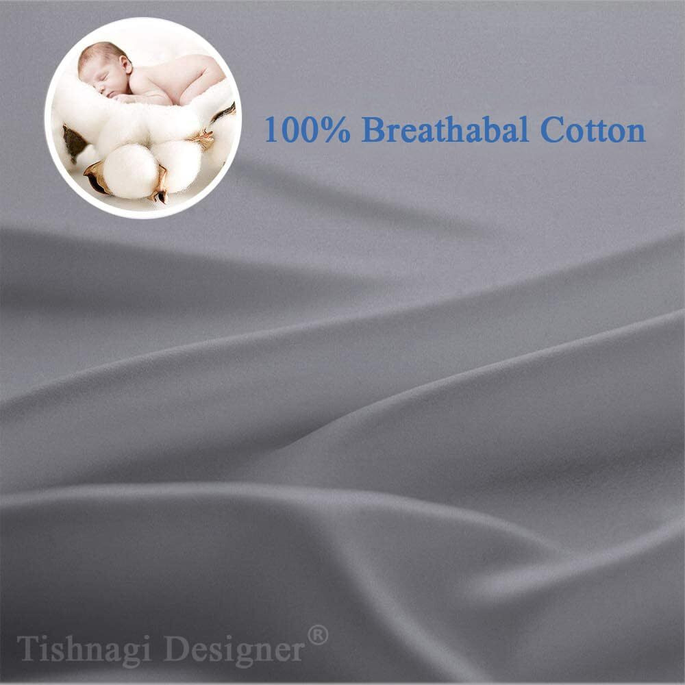 Tishnagi Designer Body Pillow Cover 18 x 54 Inch with Hidden Zipper, Ultra Soft Grey Pillowcase (Cover Only, Pack of 1)