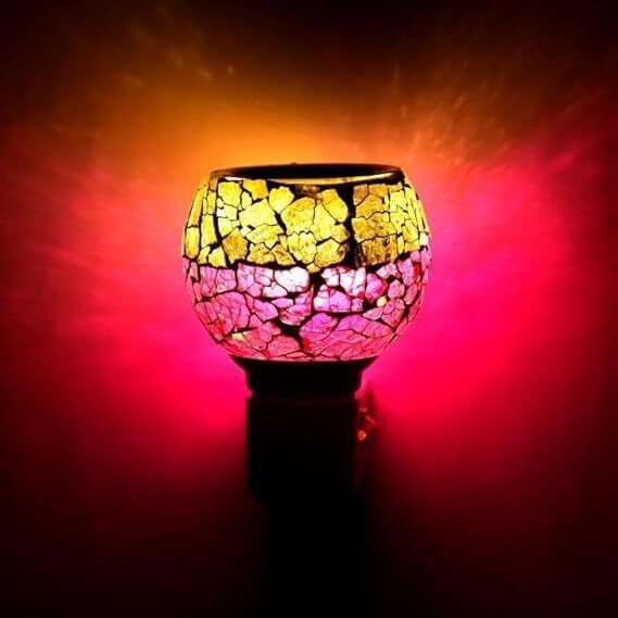 HypieT Electric Ceramic Kapoor Dani Stand Kapur Incense Burner | Electric Kapoor Dani Diffuser Glass Burner Aromatic Essential Oil Dual-Function Light & Scent Device | New-2024 (DESIGN-M-24)