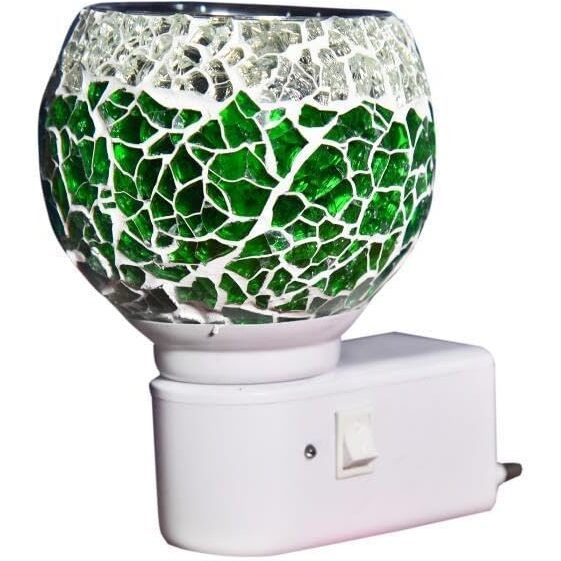 HypieT Electric Ceramic Kapoor Dani Stand Kapur Incense Burner | Electric Kapoor Dani Diffuser Glass Burner Aromatic Essential Oil Dual-Function Light & Scent Device | New-2024 (DESIGN-M-24)