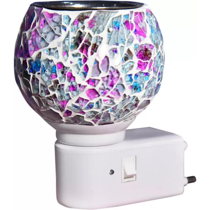 HypieT Electric Ceramic Kapoor Dani Stand Kapur Incense Burner | Electric Kapoor Dani Diffuser Glass Burner Aromatic Essential Oil Dual-Function Light & Scent Device | New-2024 (Design-M- 05)