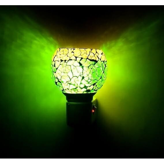 HypieT Electric Ceramic Kapoor Dani Stand Kapur Incense Burner | Electric Kapoor Dani Diffuser Glass Burner Aromatic Essential Oil Dual-Function Light & Scent Device | New-2024 (DESIGN-M-25)