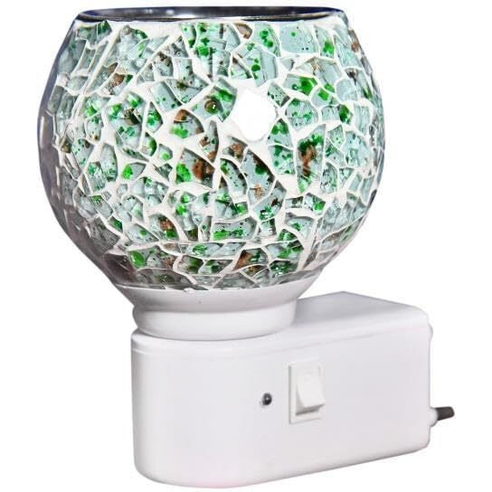 HypieT Electric Ceramic Kapoor Dani Stand Kapur Incense Burner | Electric Kapoor Dani Diffuser Glass Burner Aromatic Essential Oil Dual-Function Light & Scent Device | New-2024 (DESIGN-M27)