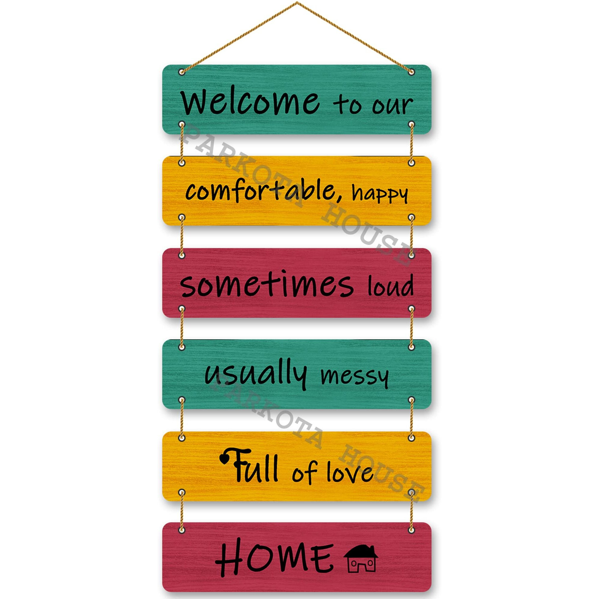 PARKOTA HOUSE Home Dcor Items Ganesh Mantra Wooden Wall Hangings for home living room bedroom-Large Size Multicolor (Multicolor-7)