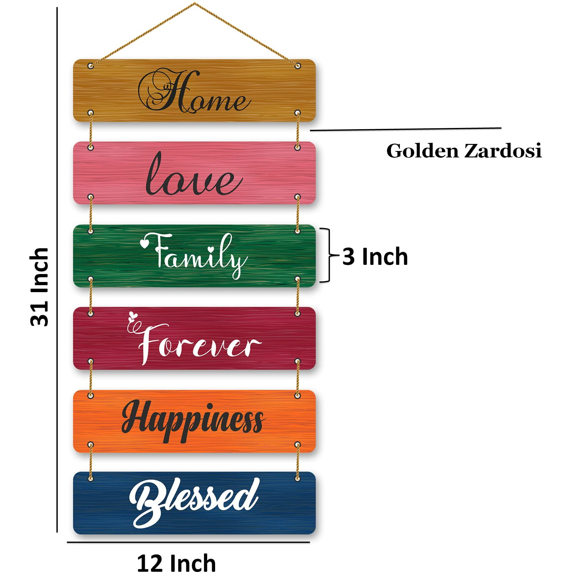 PARKOTA HOUSE Designer Home Dcor Ganesh Mantra Wooden Wall Hangings for home living room bedroom-Large Size Multicolor (Multicolor-3)