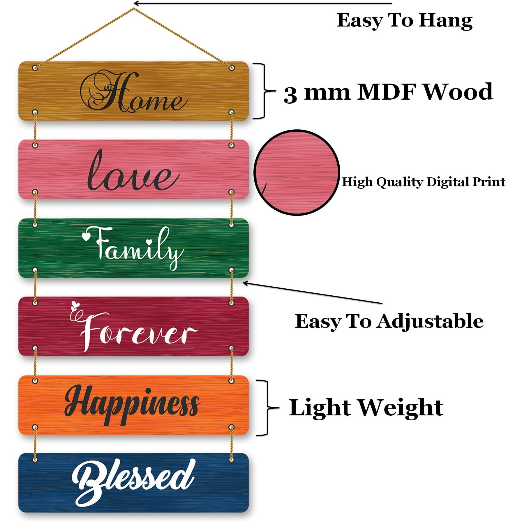 PARKOTA HOUSE Designer Home Dcor Ganesh Mantra Wooden Wall Hangings for home living room bedroom-Large Size Multicolor (Multicolor-3)