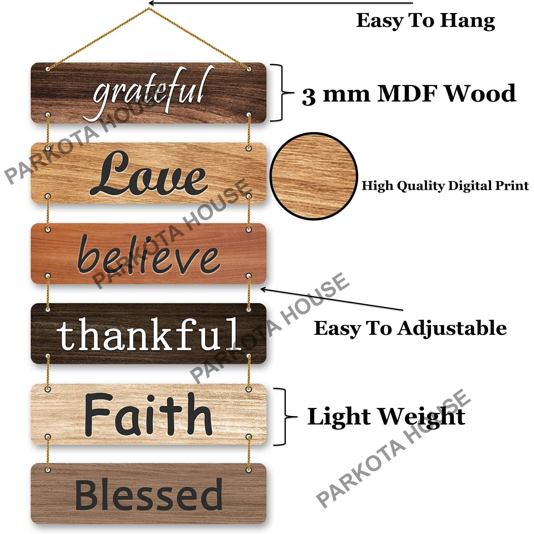 PARKOTA HOUSE Designer Home Dcor Ganesh Mantra Wooden Wall Hangings for home living room bedroom-Large Size Multicolor (Multicolor-4)