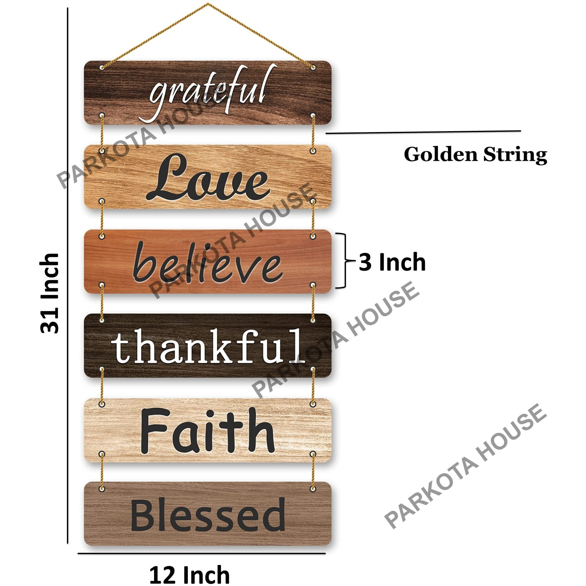 PARKOTA HOUSE Designer Home Dcor Ganesh Mantra Wooden Wall Hangings for home living room bedroom-Large Size Multicolor (Multicolor-4)
