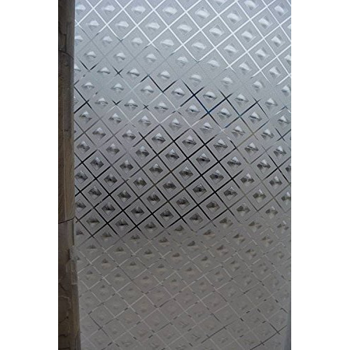 CVANU Privacy Window Film White Window Cross Frosting Film Window Sticker Window Frosted Vinyl Sheets for Front Door/Bathroom/Sidelight/Small Windows, 12x36