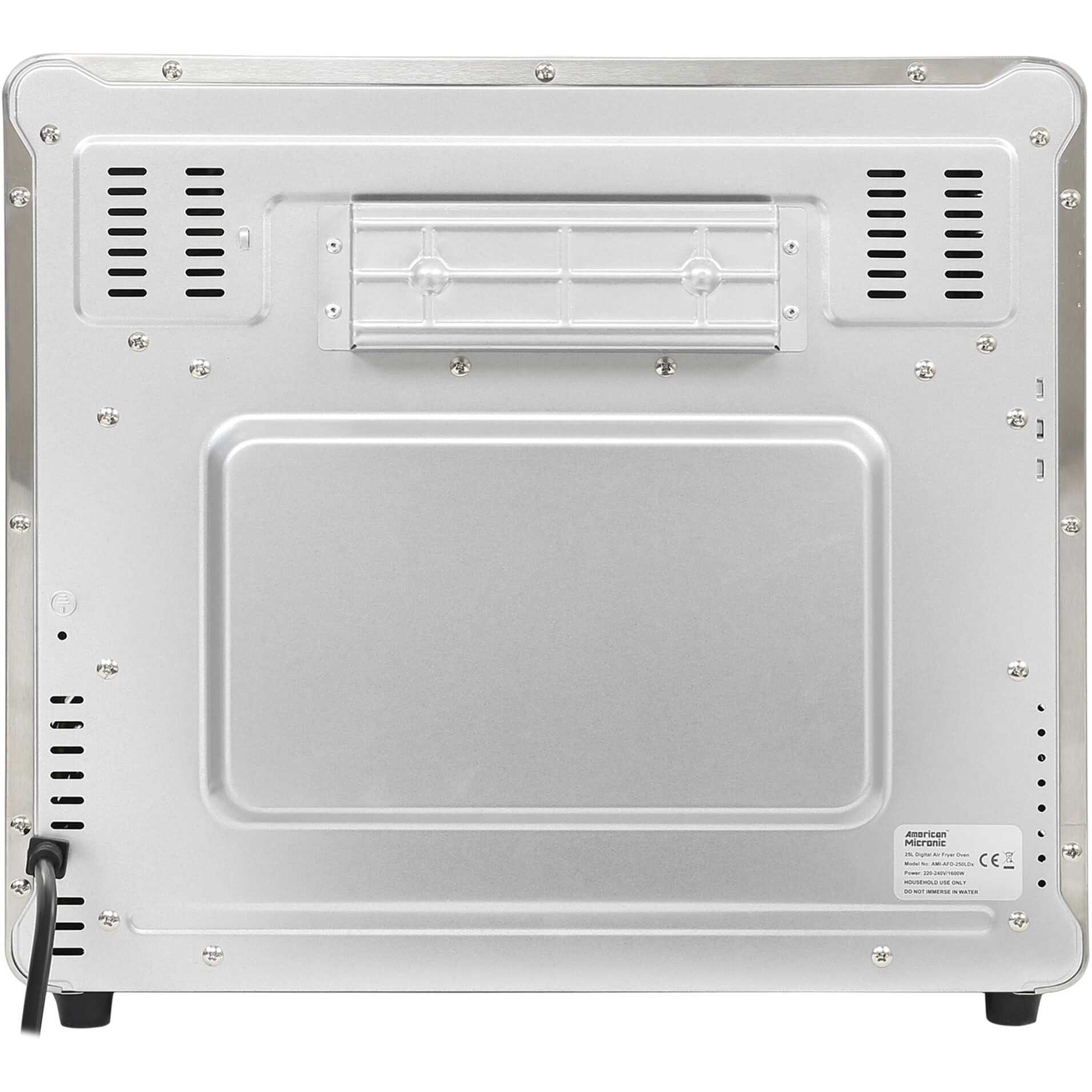 AMERICAN MICRONIC -Air Fryer cum Oven Toaster Griller (OTG)- 25 Litre, 1600W Power, 230C Temperature and a 60 Minute Timer -Free recipe book-Steel (AMI-AFM-250LDx)