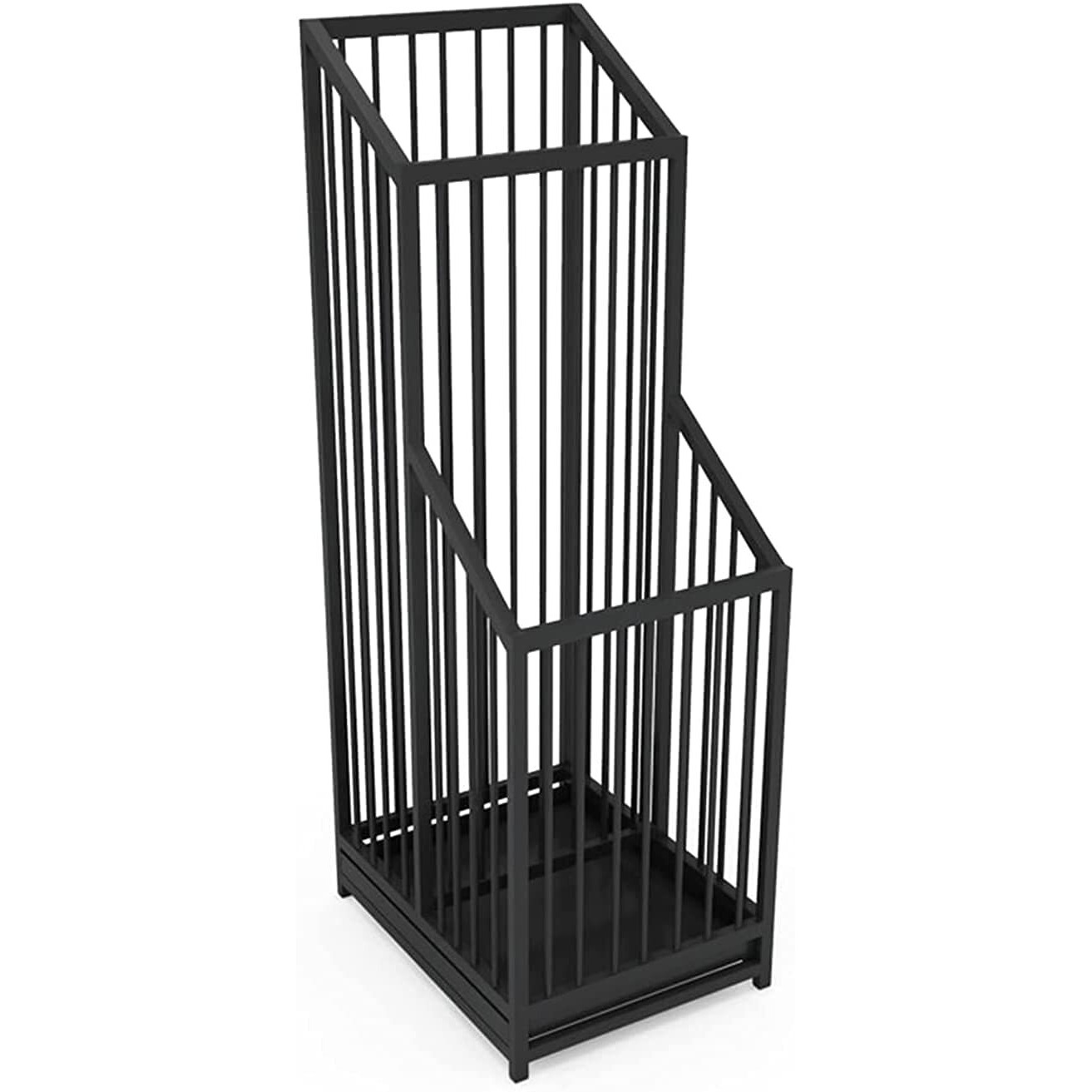 INDIAN DECOR. 567766 Umbrella stand/Umbrella rack Black Metal Umbrella Stand, Umbrella Storage Bucket for Household Commercial Hotel Bank, with Detachable Drip Tray, Easy to Clean