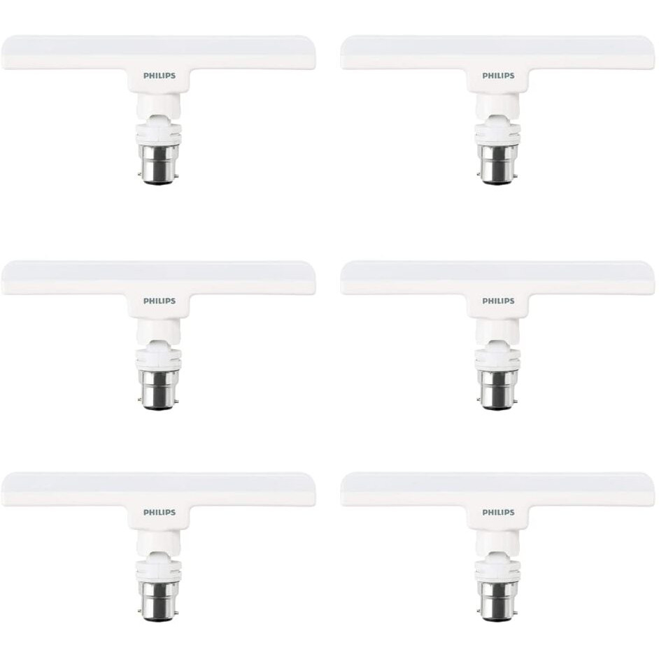 Philips Stellar Bright 20-watt LED T-Bulb, Base B22 (Crystal White) - Pack of 6