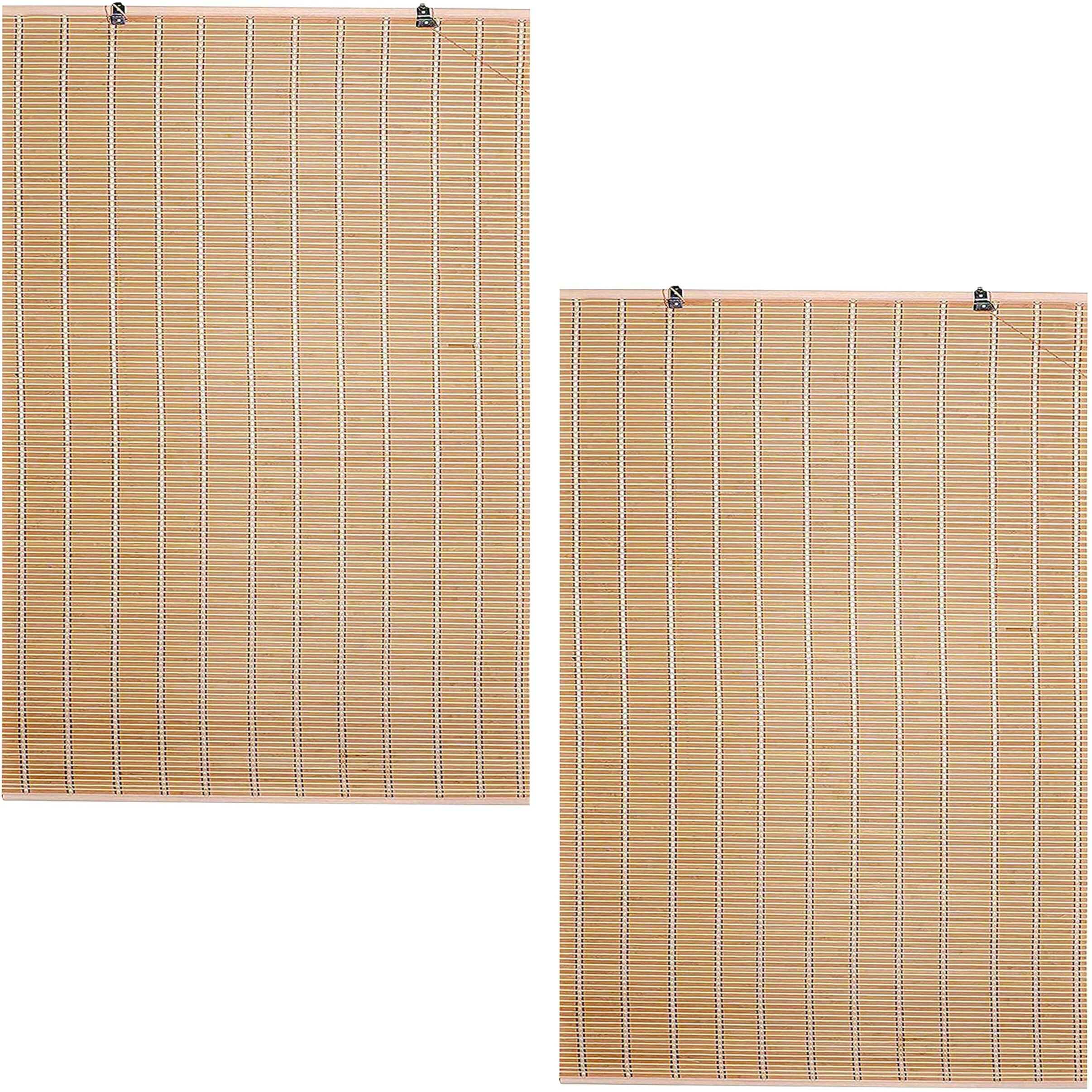 ABOUT SPACE Bamboo Curtain - Roll up Bamboo Curtain/Blinds with Sun,Dust,Privacy & Cold Protection for Window,Door,Hut Screen,Dhaba,Restaurant,Hotel-(Beige,6 Ft Height x 3 Ft Width)(Pack of 2)