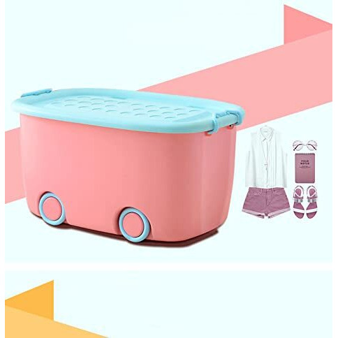 PARASNATH Rolling Storage Container Box (PinkBlue Colour)- 25 Litre Super Large With Wheels Size (50X33X26 cm) Launch Offer Actual Price 1499, Polypropylene, Plastic, Rectangular