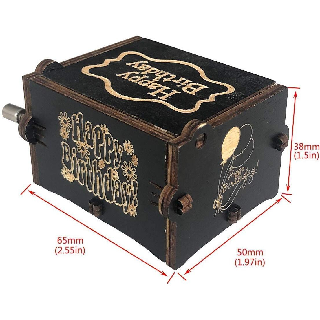 Sichumaria Happy Birthday Music Box Happy Birthday Merchandise Wooden Box Girl/Boy Birthday Gift Music Box. (Happy Birthday),1.97 x 1.5 In