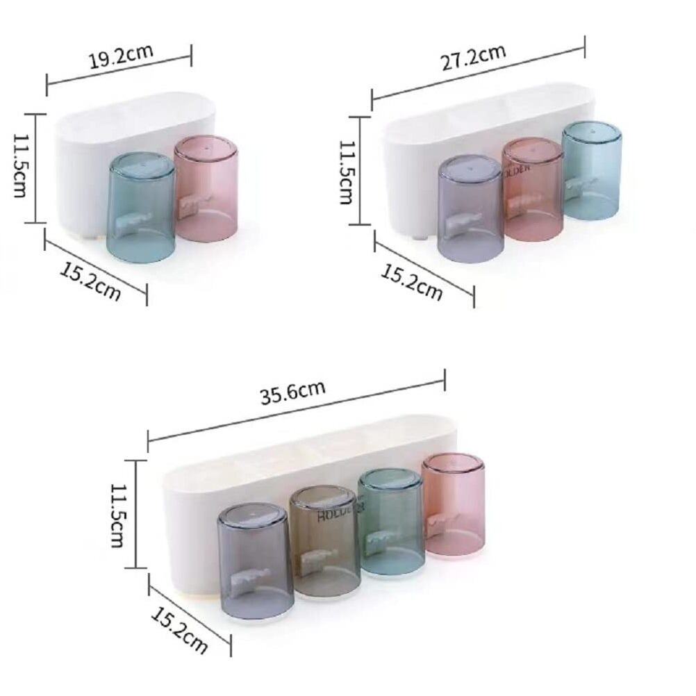 Srxes Plastic Toothbrush Holder Wall Mounted, Tooth Brushes Holder, Toothbrush Holders For Bathroom, Brush Holder For Bathroom Wall Mounted (4 Cup, White)