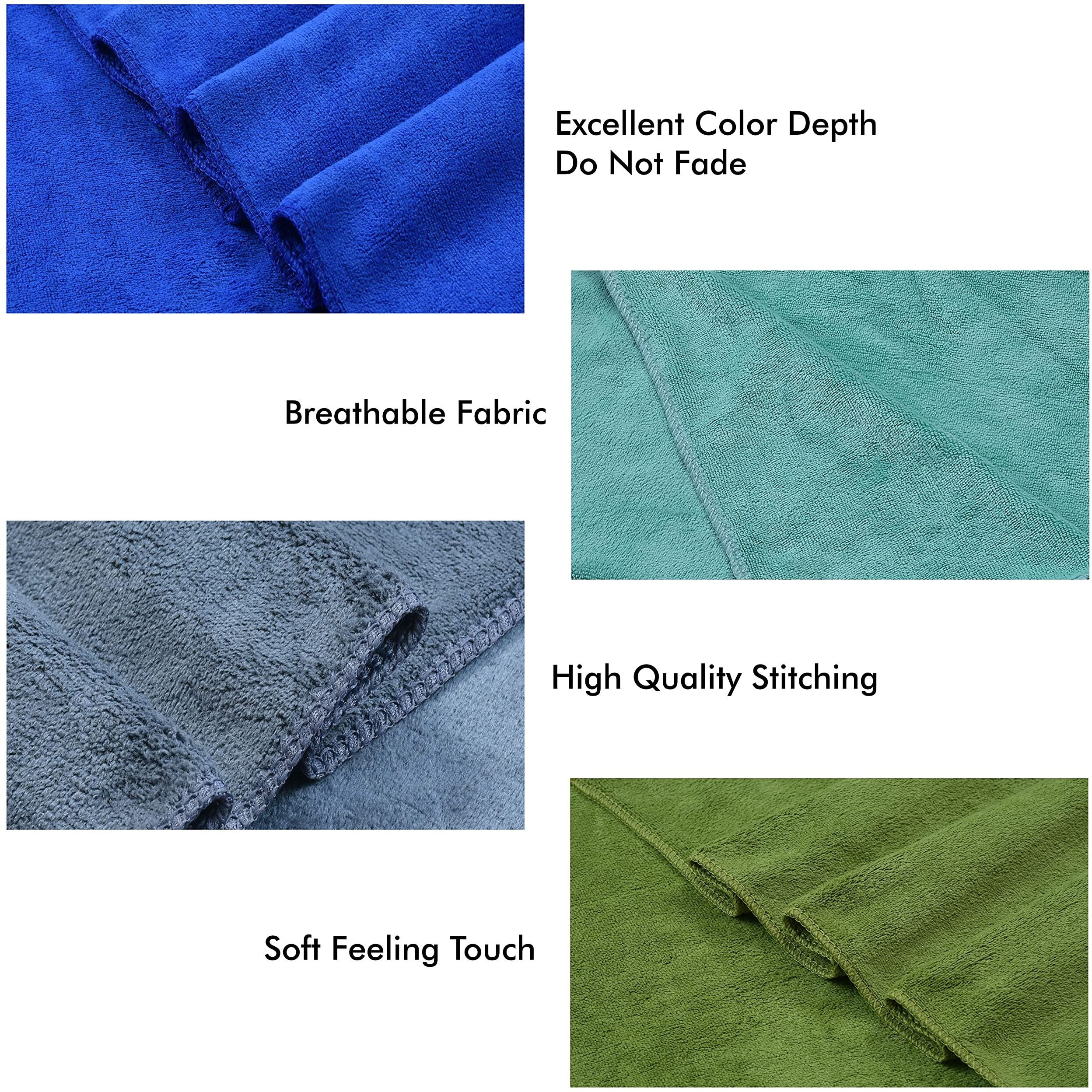 Yellow Weaves Super Soft Microfiber Hand Towels, Gym & Workout Towels 400 GSM, Set of 4, Grey