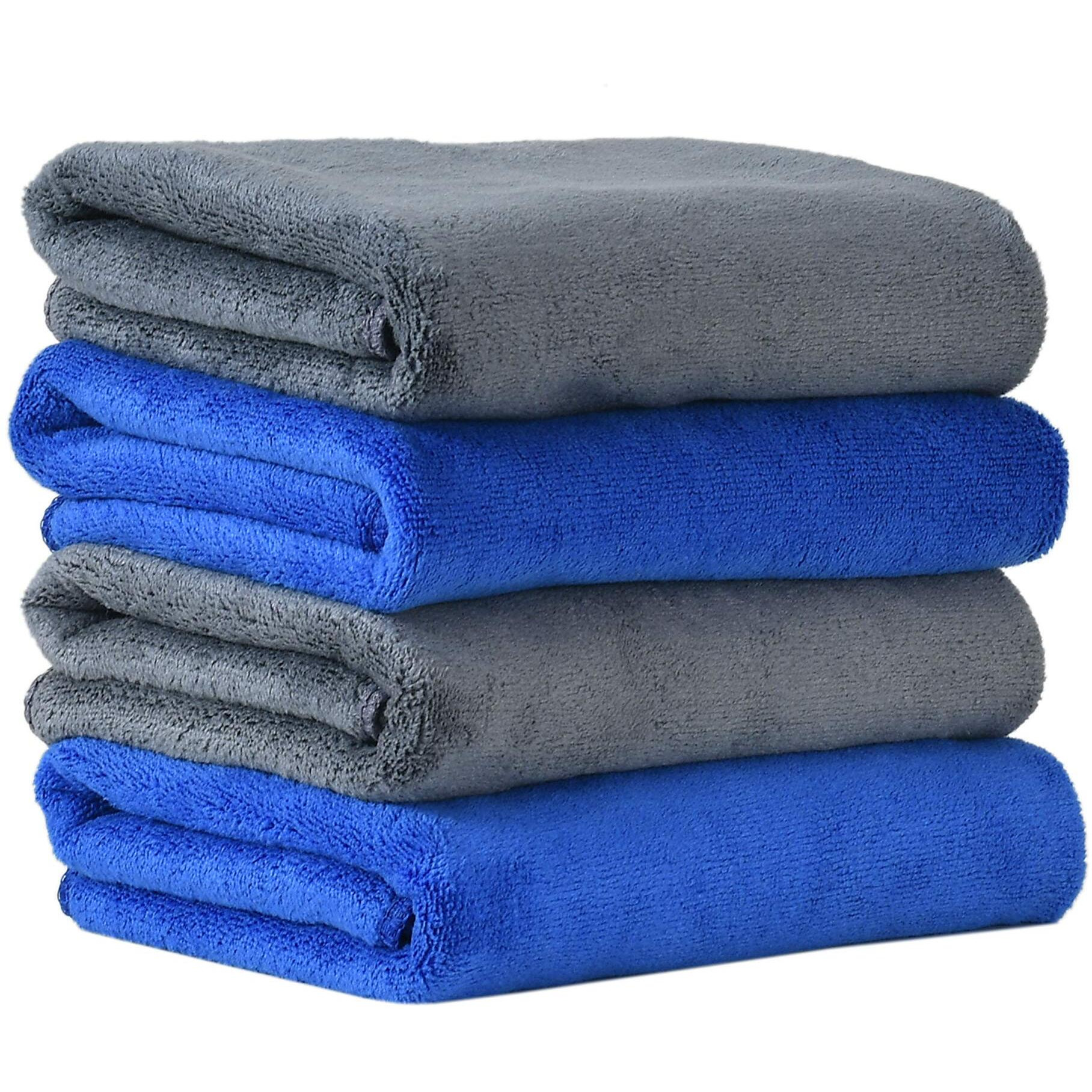 Yellow Weaves Super Soft Microfiber Hand Towels, Gym & Workout Towels 400 GSM, Set of 4, Multicolour