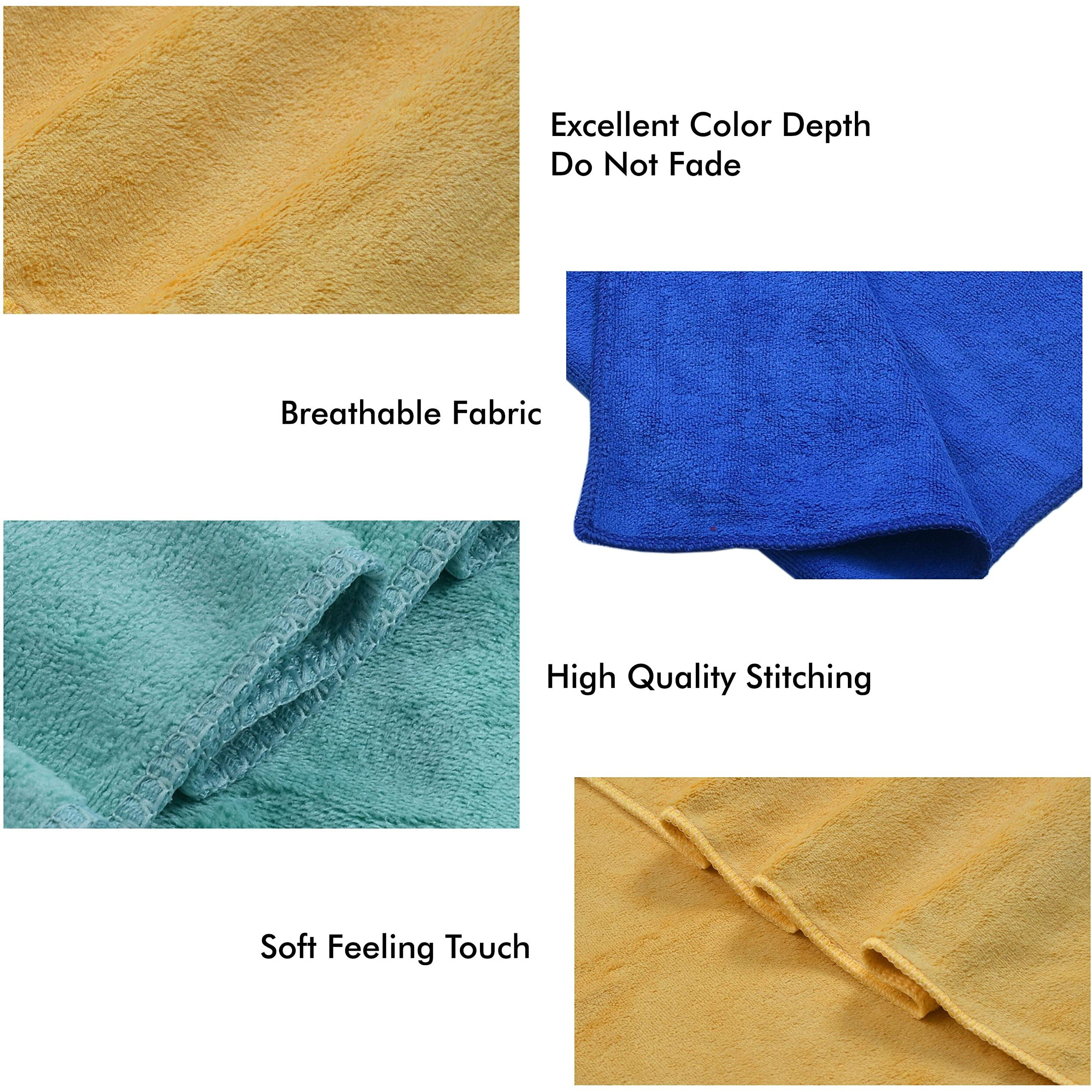 Yellow Weaves Super Soft Microfiber Hand Towels, Gym & Workout Towels 400 GSM, Set of 3, Multicolour