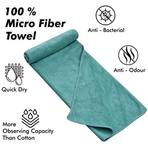 Yellow Weaves Super Soft Microfiber Hand Towels, Gym & Workout Towels 400 GSM,Set of 3, Multicolour