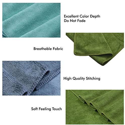 Yellow Weaves Super Soft Microfiber Hand Towels, Gym & Workout Towels 400 GSM,Set of 3, Multicolour