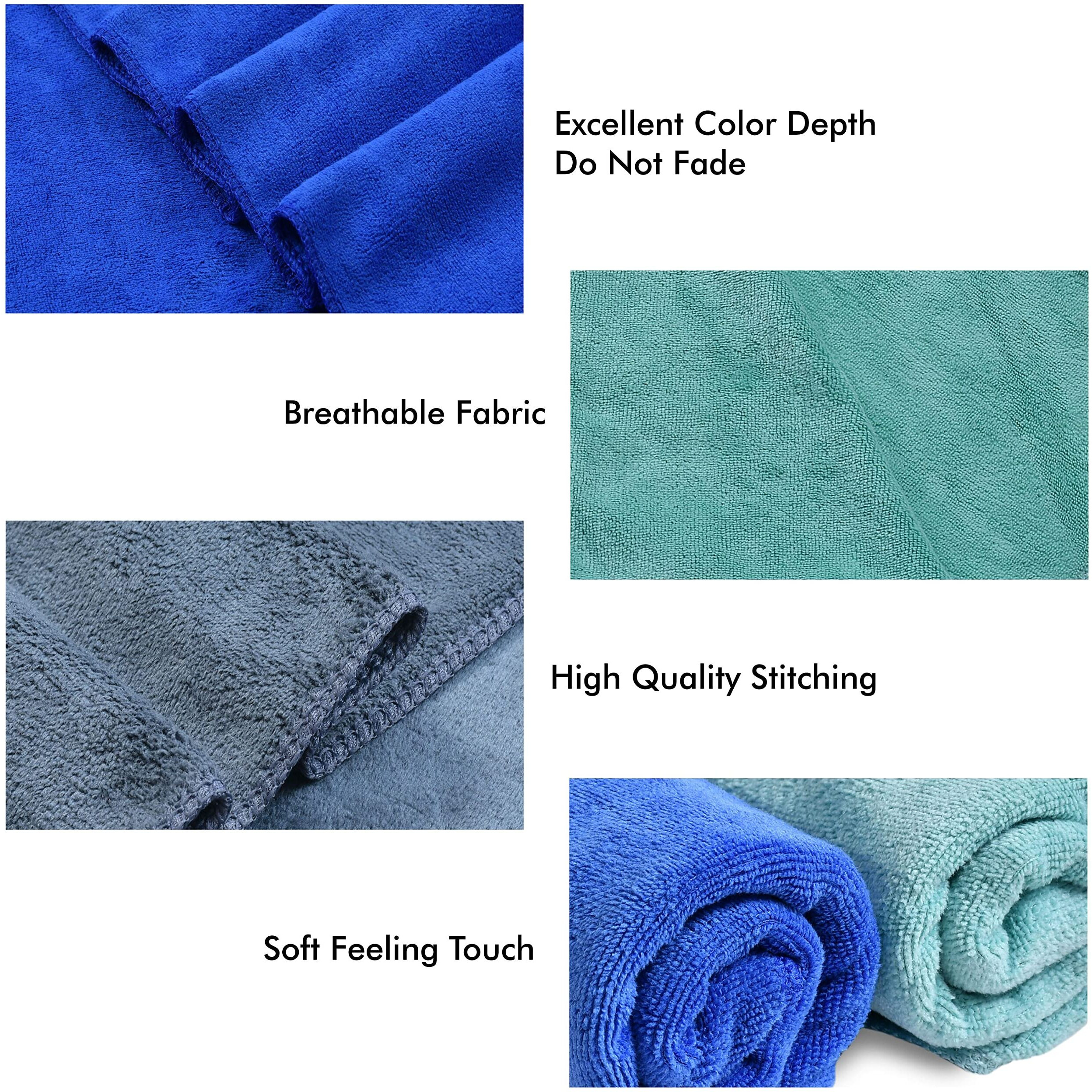Yellow Weaves Super Soft Microfiber Hand Towels, Gym & Workout Towels 400 GSM, Set of 3,Multicolour