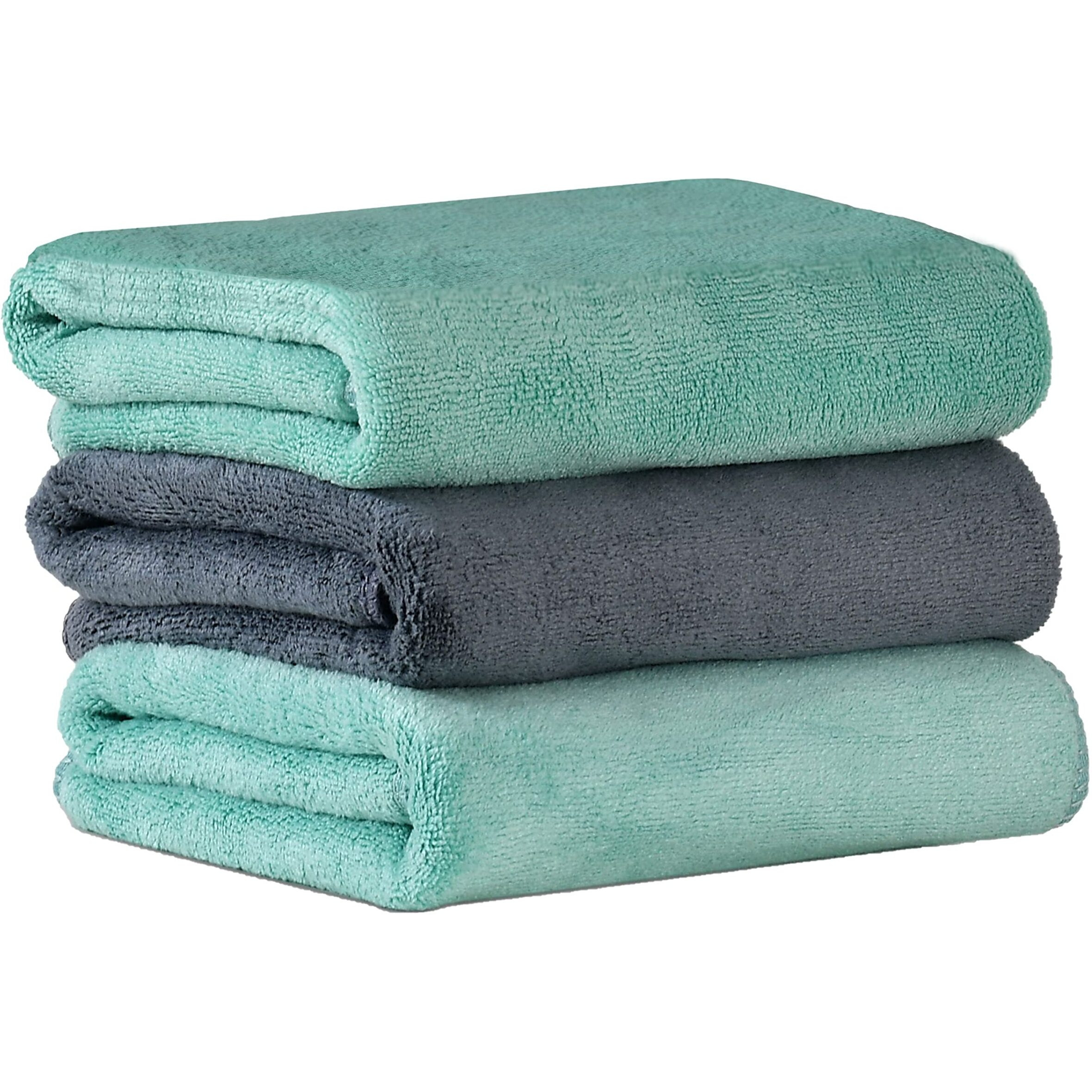 Yellow Weaves Super Soft Microfiber Hand Towels, Gym & Workout Towels, 400 GSM, Set of 3, Multicolour
