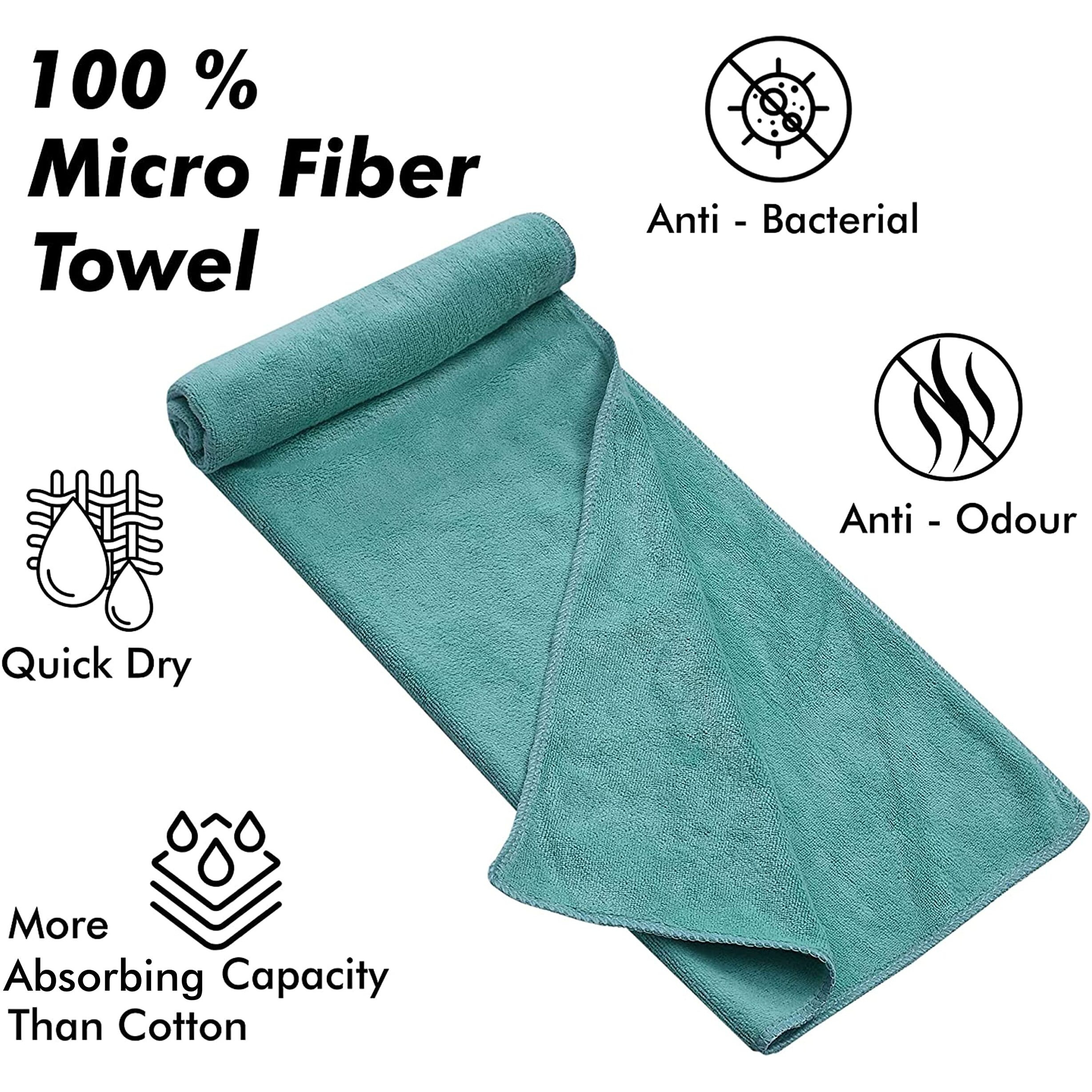 Yellow Weaves Super Soft Microfiber Hand Towels, Gym & Workout Towels, 400 GSM, Set of 3, Multicolour