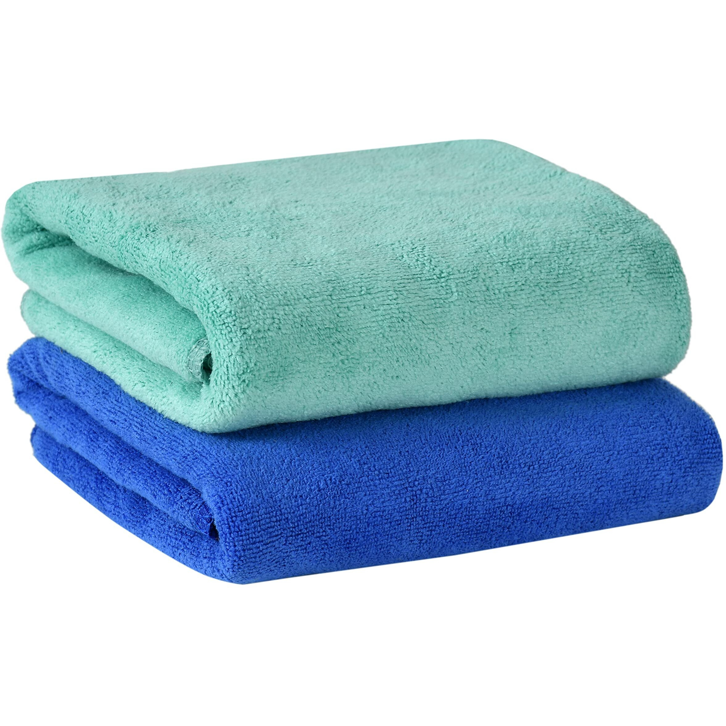 Yellow Weaves Super Soft Microfiber Hand Towels, Gym & Workout Towels 400 GSM, Set of 2, Multicolour