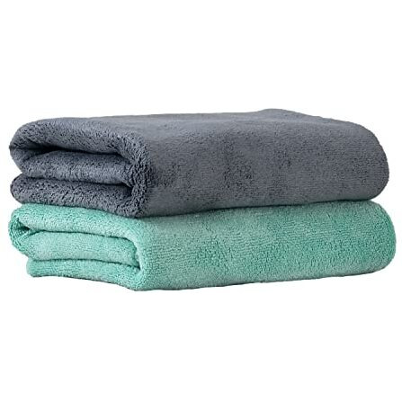 Yellow Weaves Super Soft Microfiber Hand Towels, Gym & Workout Towels 400 GSM, Set of 2, Multicolour