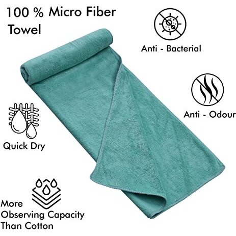 Yellow Weaves Super Soft Microfiber Hand Towels, Gym & Workout Towels 400 GSM, Set of 2, Multicolour