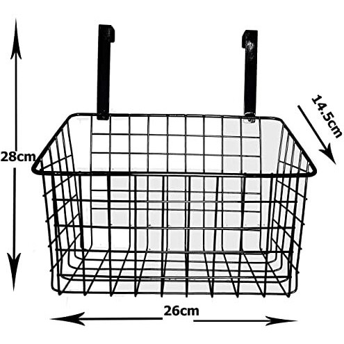 Styleys Multifunctional Storage Basket Kitchen Storage Rack Over The Cabinet Door Wire Storage Basket, S11102 (White, 2)