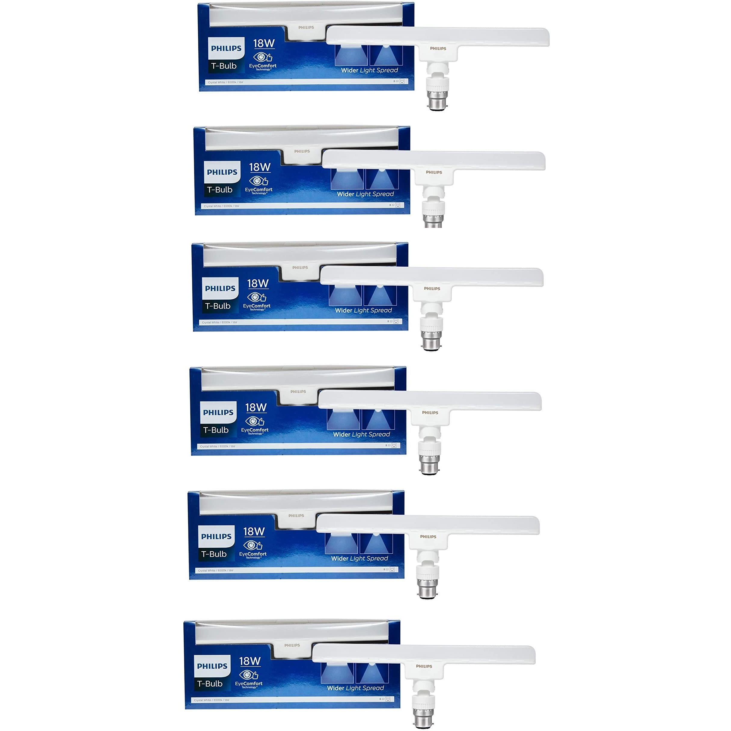 PHILIPS 18W B22 LED Cool White Tubelight, Pack of 6