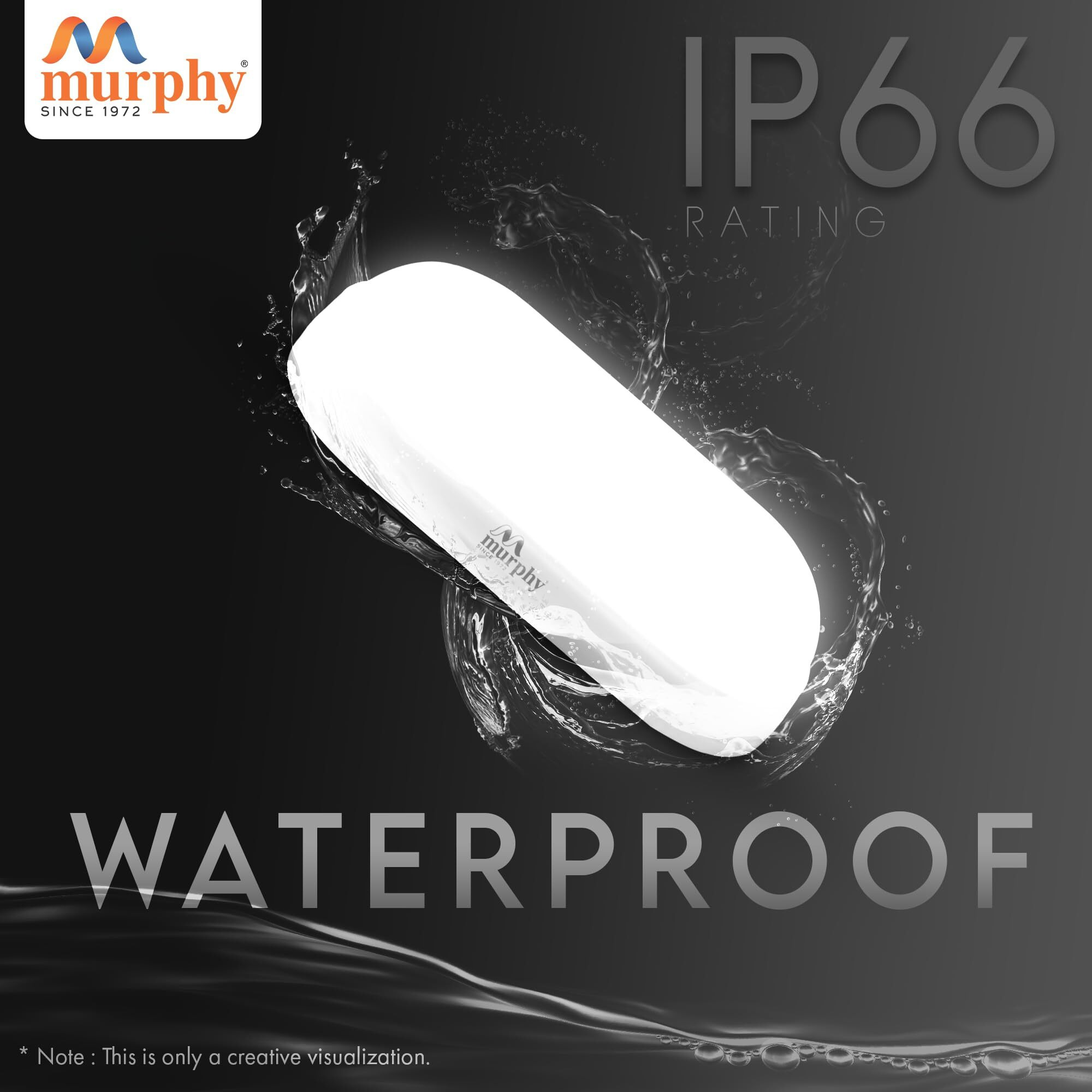 Murphy 10W Wall Lamp LED Oval Shape Outdoor Bulkhead Waterproof IP54 Waterproof Porch Light for Outdoor Garden Bathroom Light (Cool White, Pack of 8)