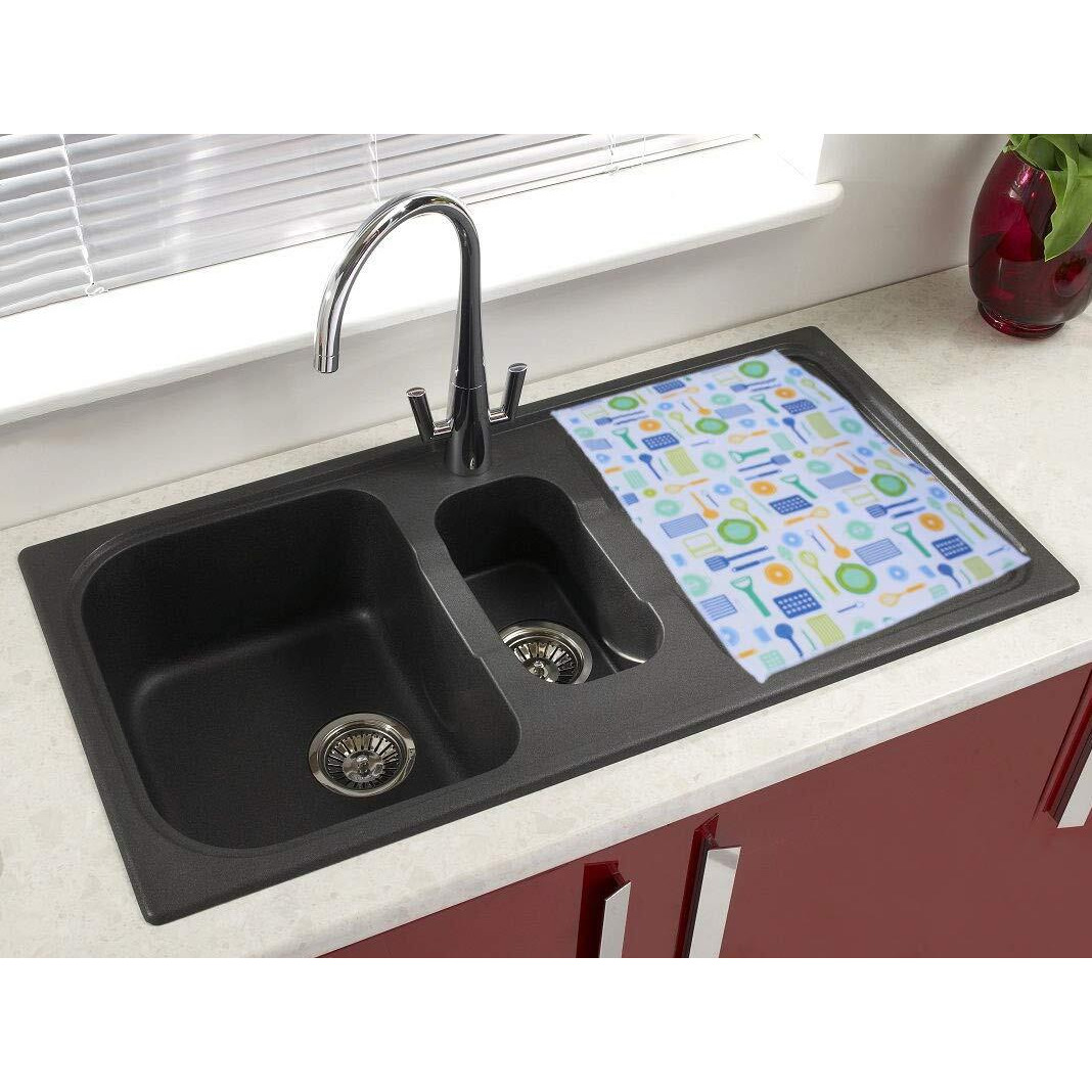 U & U UNIQUE UTILITIES Microfiber Dish Drying Mat (White, 50 X 38 cm)