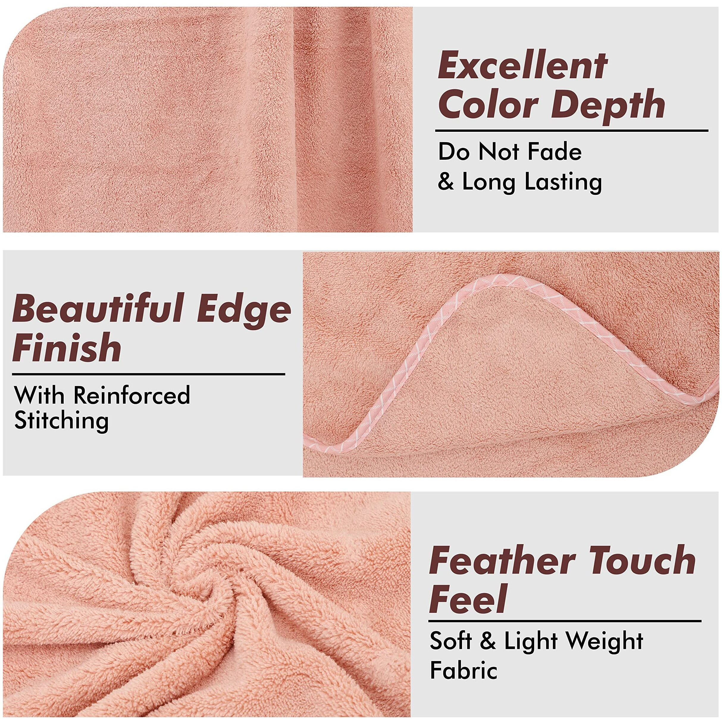 UrbanLeaf Microfiber Large Bath Towel | Quick Dry Super Absorbent - Bath Towel for Men and Women | Peach | Towel for Bath, Travel, Gym, Beach, Pool, and Yoga (70 X 140 CMs)