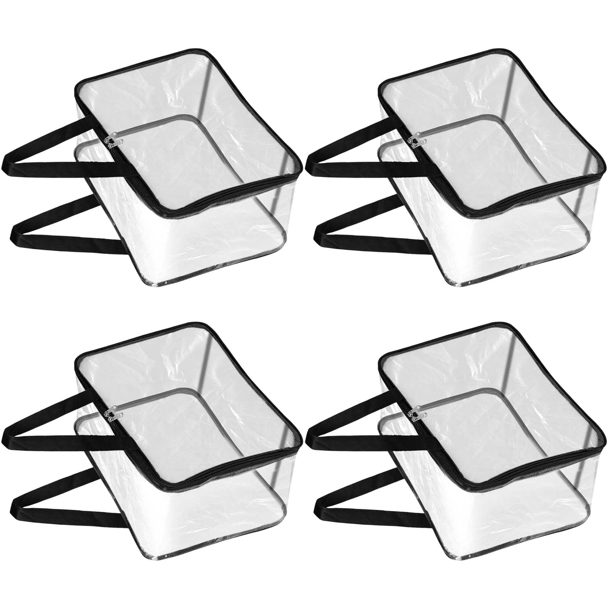 TULMAN 28 L Multipurpose Transparent Storage Bag for Clothes PVC Packing Organizer For Sarees Clothes - 40x32x22 CM - 4 PACK, plastic