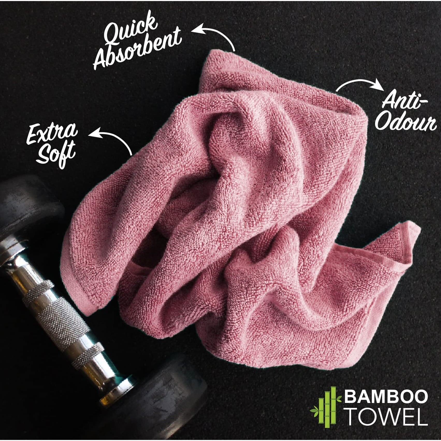 HEELIUM Bamboo Hand Towel | Ultra Absorbent & Anti-bacterial | 3X Softer than Cotton Towels | 65 X 40 cm - 600 GSM | Pack of 2 - Peach, Teal