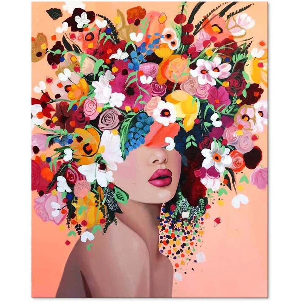 HASTHIP Diamond Painting Kit for Adults & Kids, 12x16inch DIY Canvas Flowers Painting Kits, Very Suitable for Home Leisure and Wall Decoration, Gift for Kids and Adults