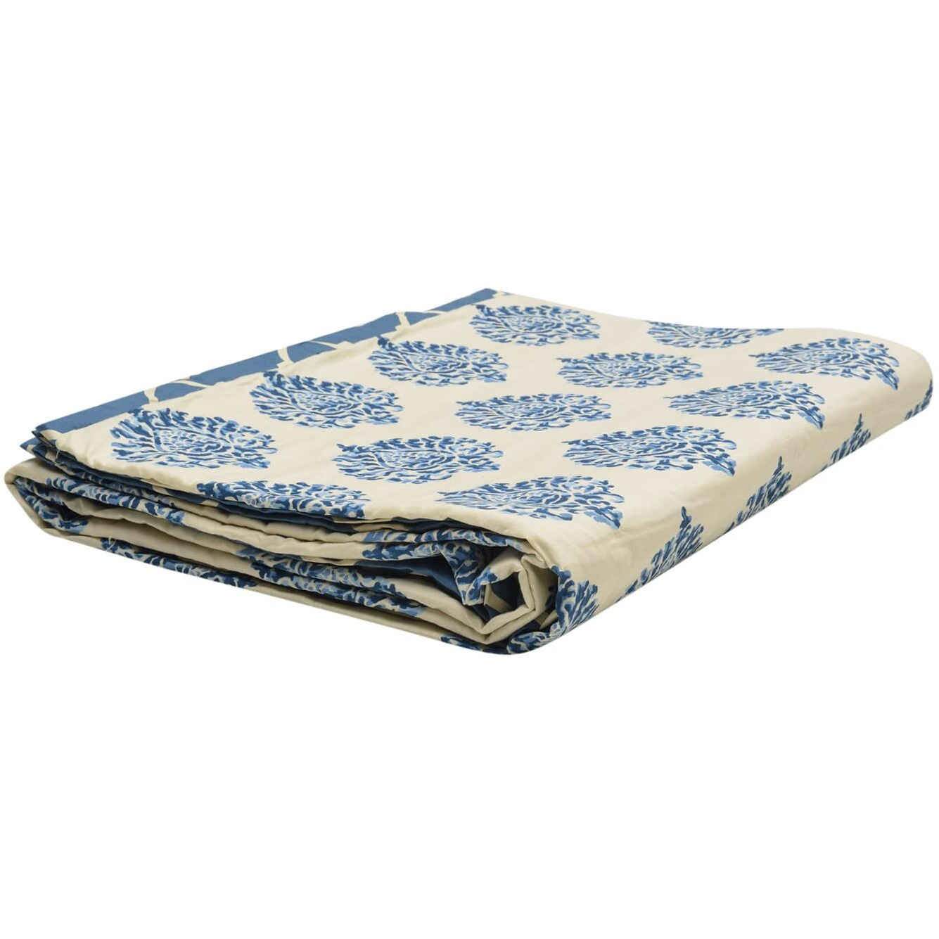 Trance Home Linen Pure Cotton Reversible Dohar Toddler Size | Cotton AC Quilt for Babies | Infants - New Born blanket | Soft Light-Weight Bed Blanket 0-4 Years kids (140cm x 100cm, Damask Blue)