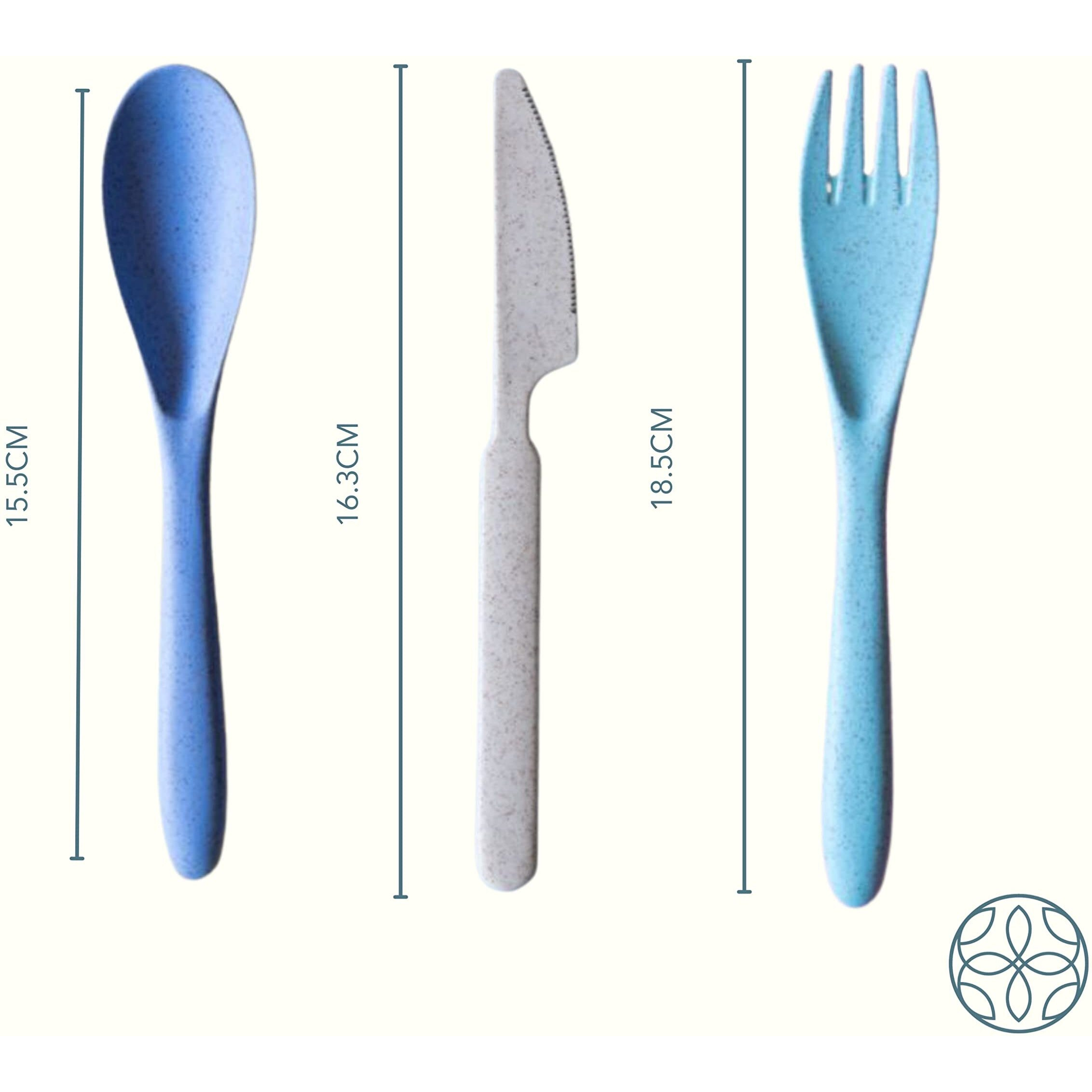 IRIDA NATURALS Unbreakable Wheat Straw Cutlery Set - Set of 4 (Soft Beige) Portable Fork and Spoon Set with Travel Case & Spoon Box for School, Reusable, Light Weight, EcoFriendly & Dishwasher Safe