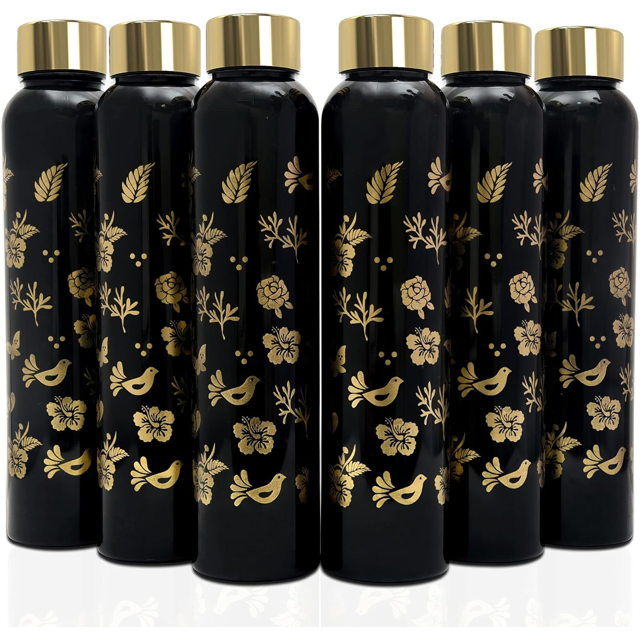 KWER Plastic 1-Litre Water Bottle For Office And Home Use-Stay Hydrated All Day With This Versatile Water Bottle For Home And Stylish Bottles 1 Litre (Pack Of 6, Black)