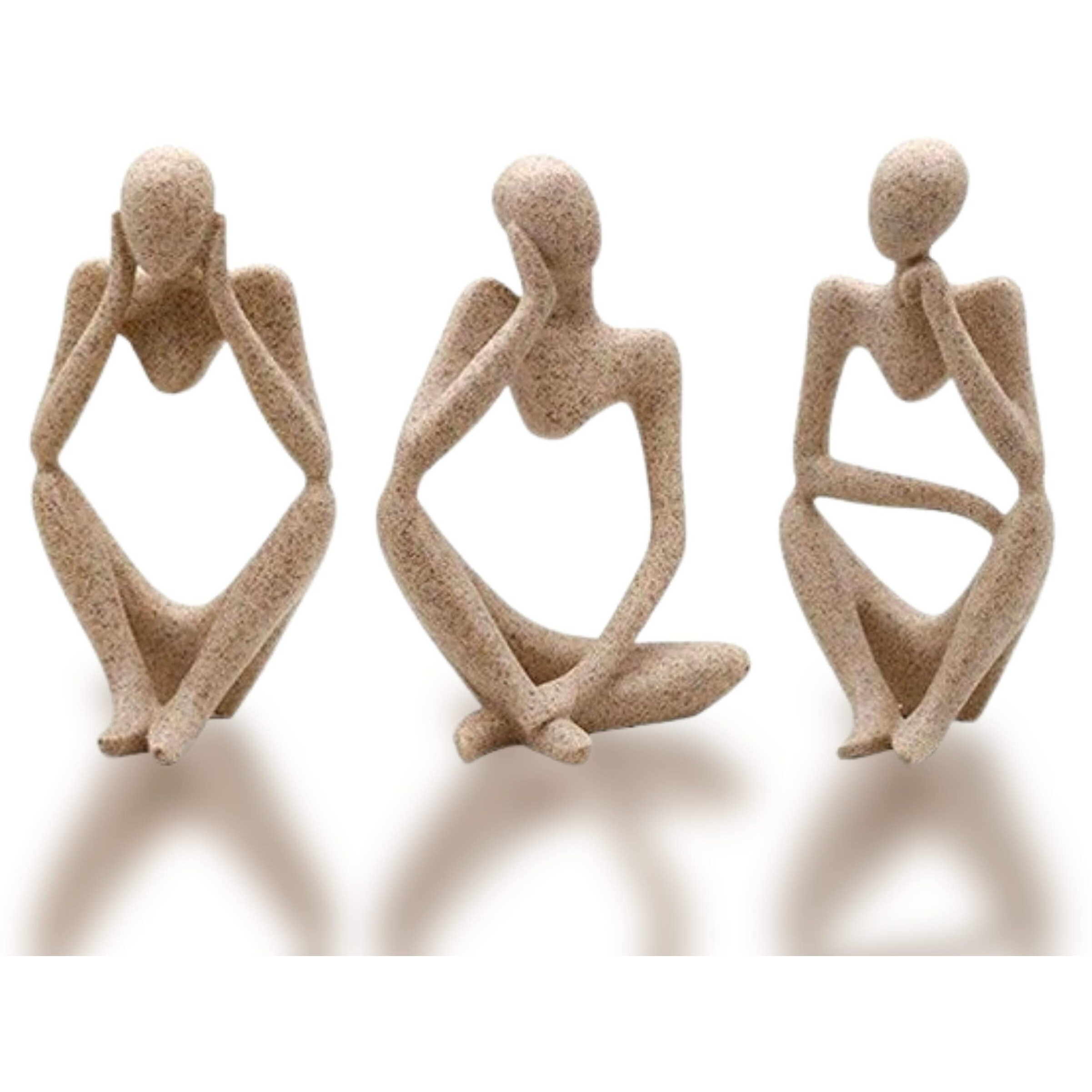 Mariners Creation Premium Home Decor showpiece- Set of Three Modern Art Thinker showpiece for Living Room | Home Decor Items | House Warming Gift 9x6x12.5cm