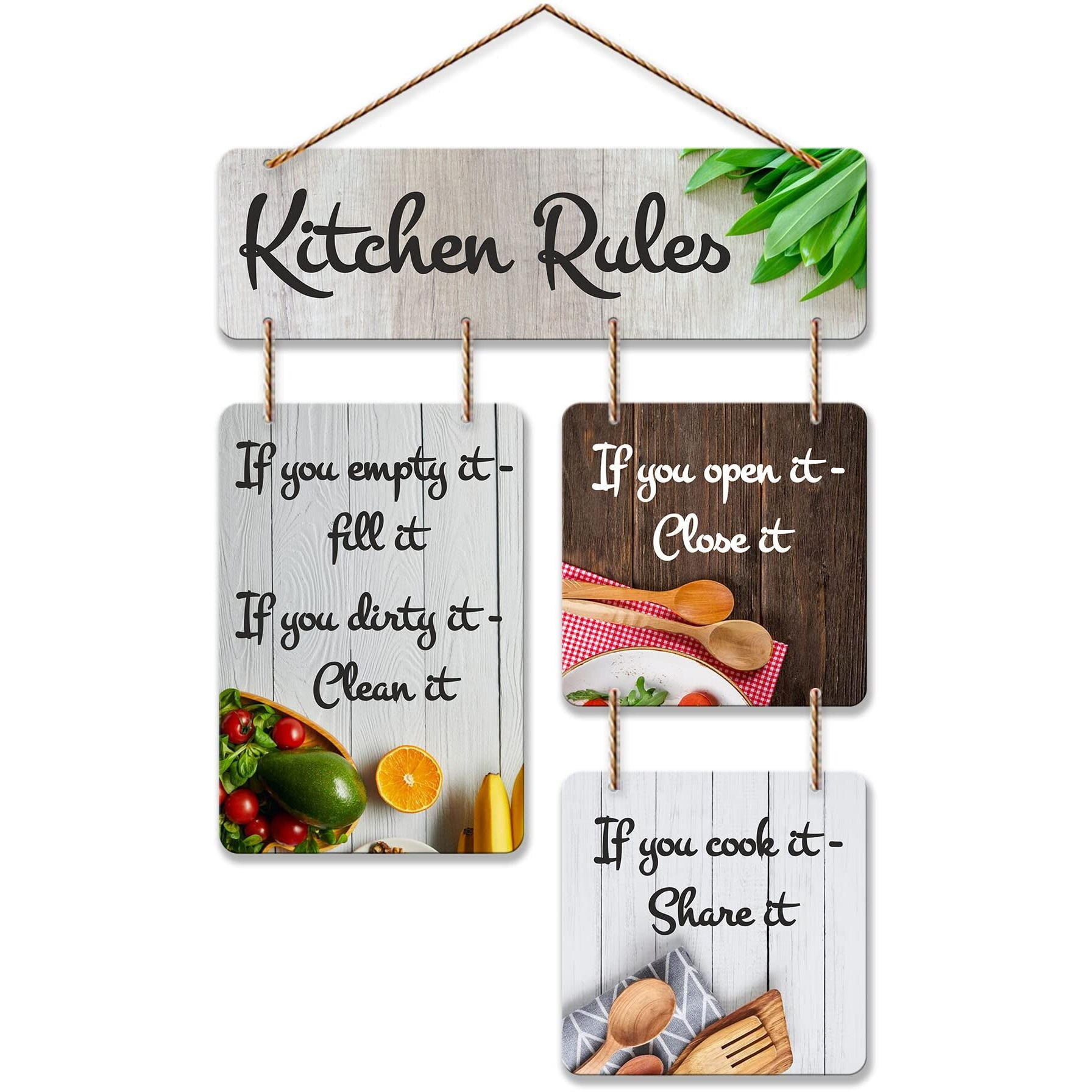 Art Vibes Decorative Wall Art Mdf Wooden Wall Hanging For Living Room | Bedroom | Home Decor | Office | Gift | Kitchen Rules Quotes Items For House Decoration | Modern Art (Wh 6506N)