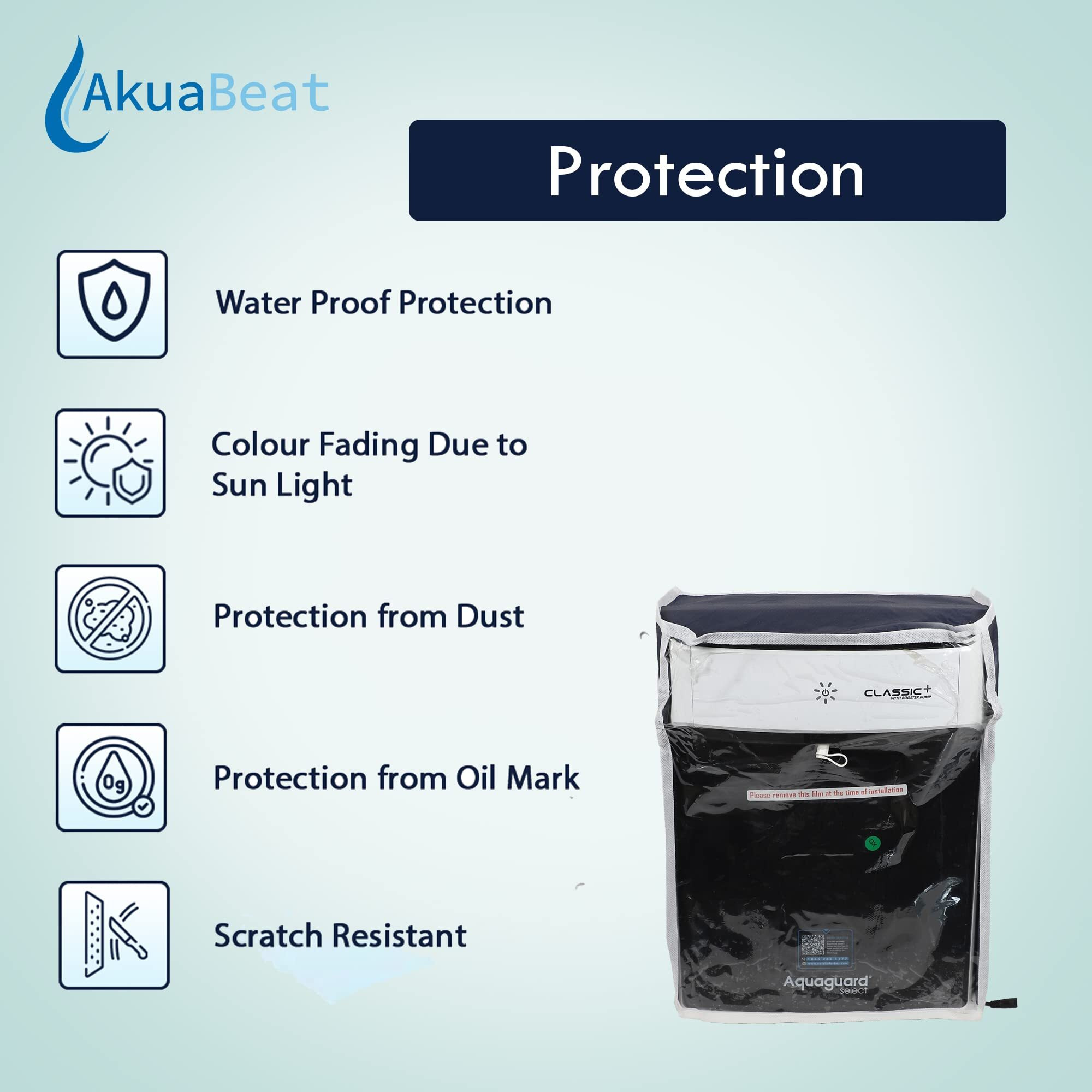 Akua Beat Body Protective Cover for Dr Aquaguard Classic Plus and Classic Plus Booster Model Water Purifier (Blue)