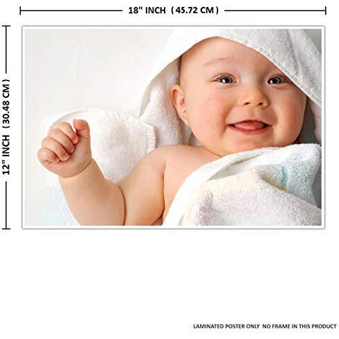 PRINTNET New Born Baby Girl and Baby Boy Cute Poster for Wall Pregnant Women in Room Bedroom with Gloss Finish (Multicolour, Big Size, 12 x 18 Inch) - Set of 4 Photo