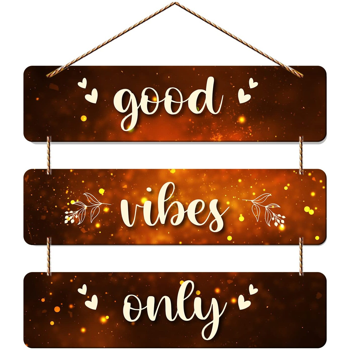 Art Vibes Good Vibes Only Wooden Wall Hanger For Home Decor | Office | Gifts | Bedroom | Living Room | Quotes Decorative Items | Wall Hangings For Home Decoration | Artworks (Wh_5301N)