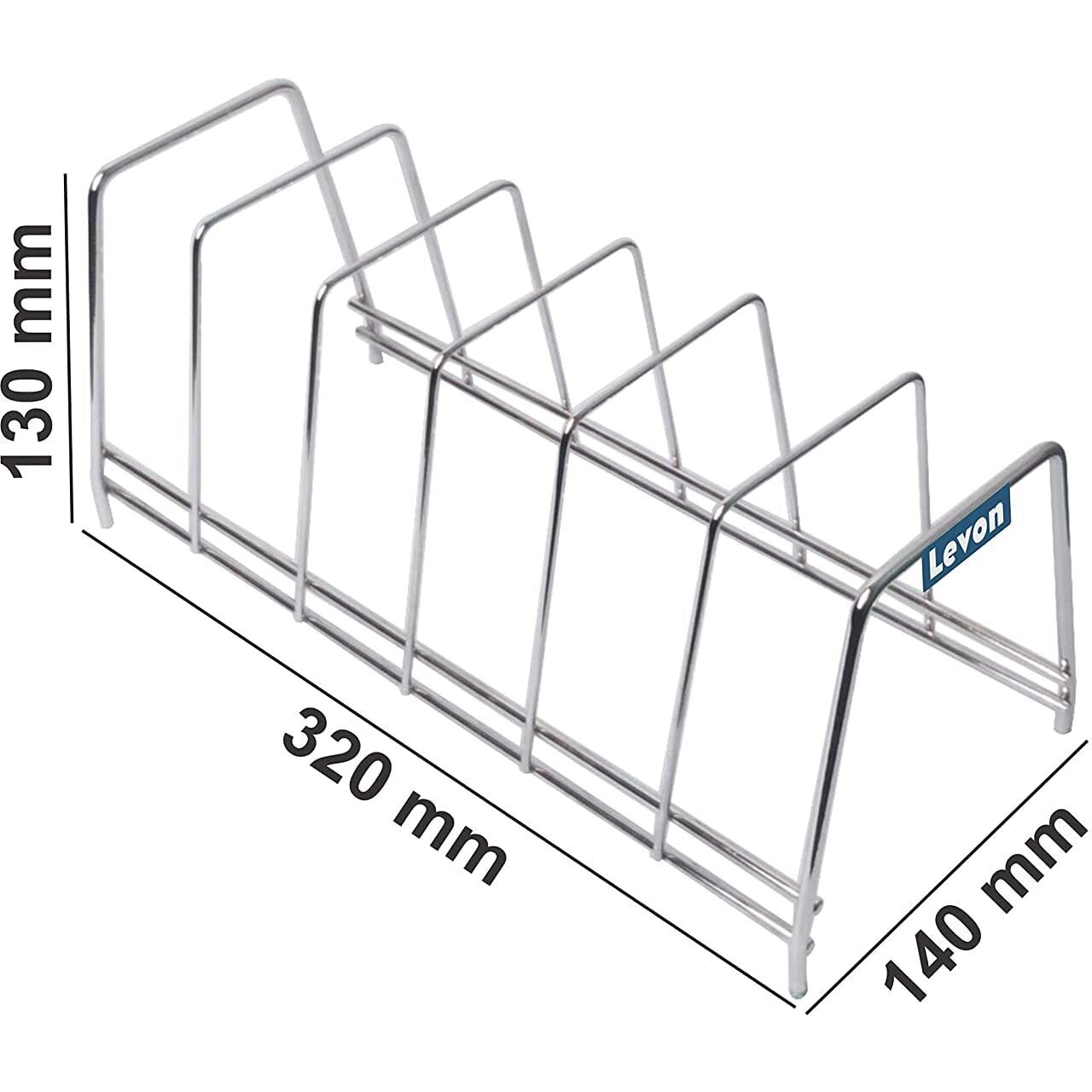 LIFE TIME Multipurpose Chrome Plated Stainless Steel Dish thali Plate Rack Holder Stand for Kitchen Utensil Rack, Pot lid Holder (6 Sections Thali Rack)
