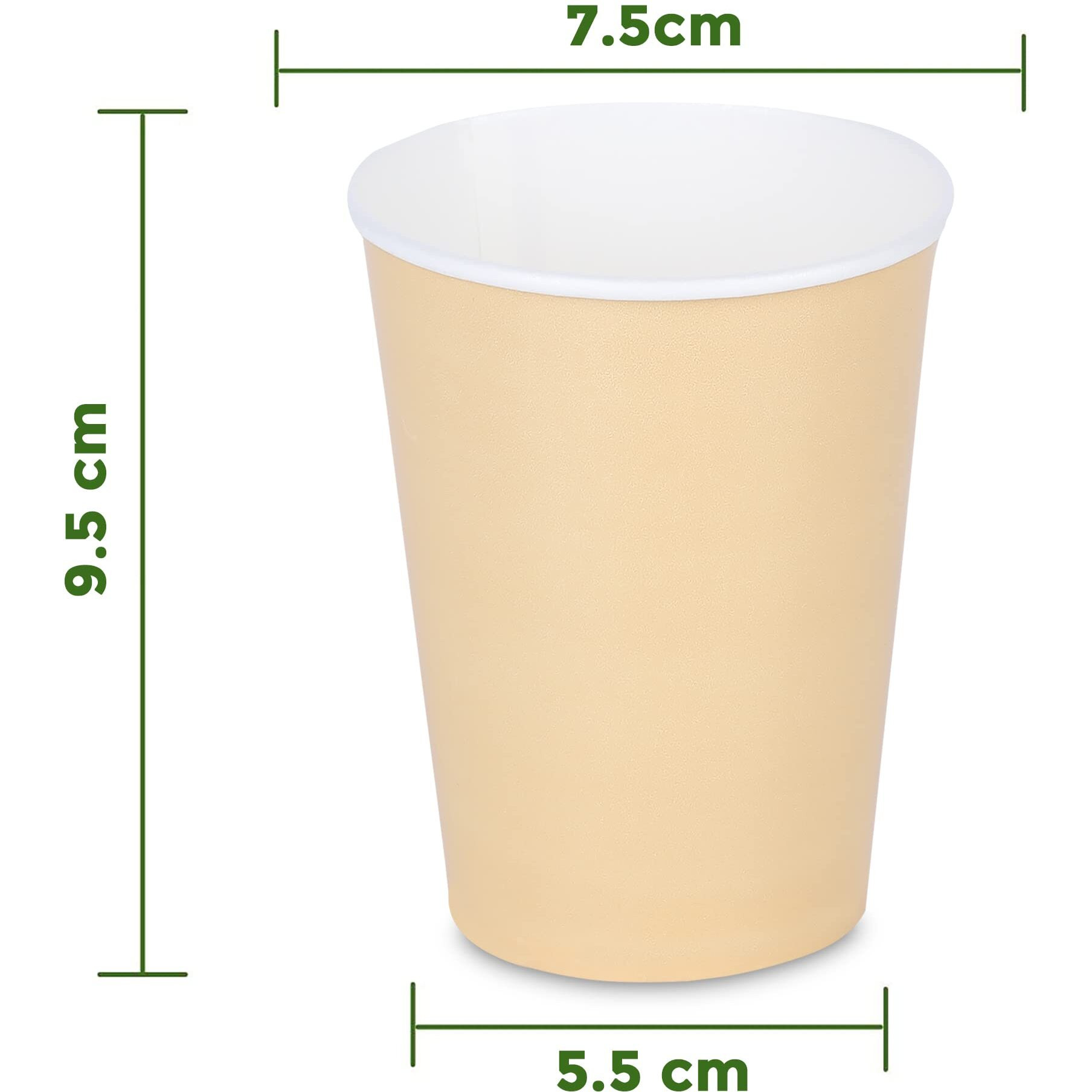 e kysa basics Paper Disposable Tea/Coffee Cups, Set of 50 pcs, 250 ml - Multicolor