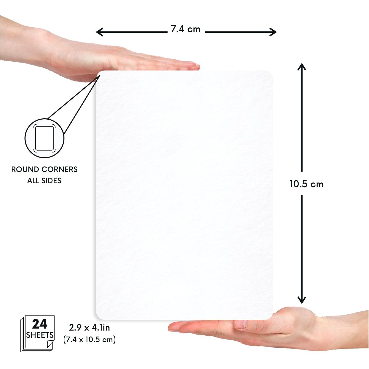 Zen Sangam Artists - Mixed Media Papers Polaroid Sheets - A7 (Pack of 2) Heavy Weight Mixed Media Papers - 325 GSM Hot Pressed - Smooth Surface - 10.5x7.4cm - Round Corner - For Dry and Mixed Media